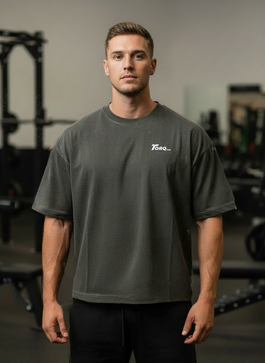 TORQ Oversized Boxy Tee – Washed Green - 250 GSM