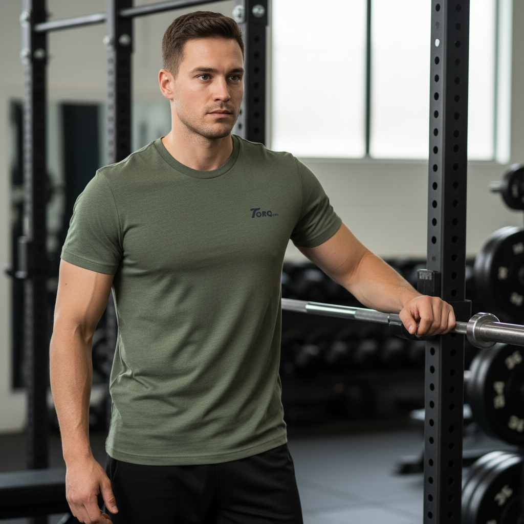 TORQ Essential Fitted Gym T-Shirt green athletic fit